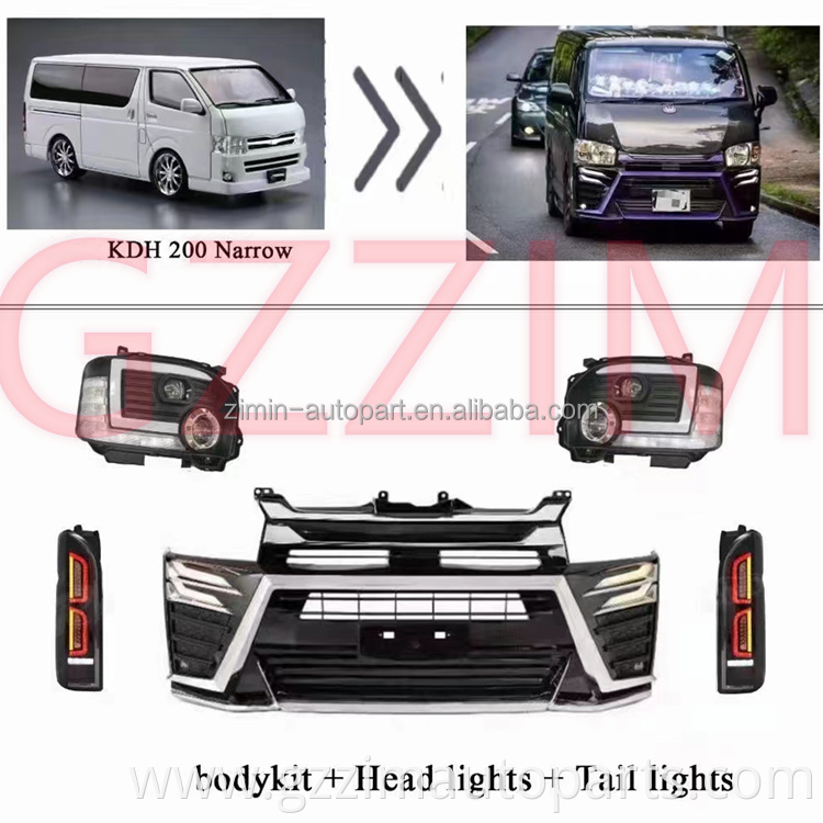 car accessories facelift grille bodykit headlamp & tail lamp for Hiace
